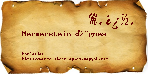 Mermerstein Ágnes névjegykártya